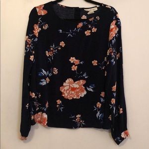 H&M Floral Long Sleeve Blouse